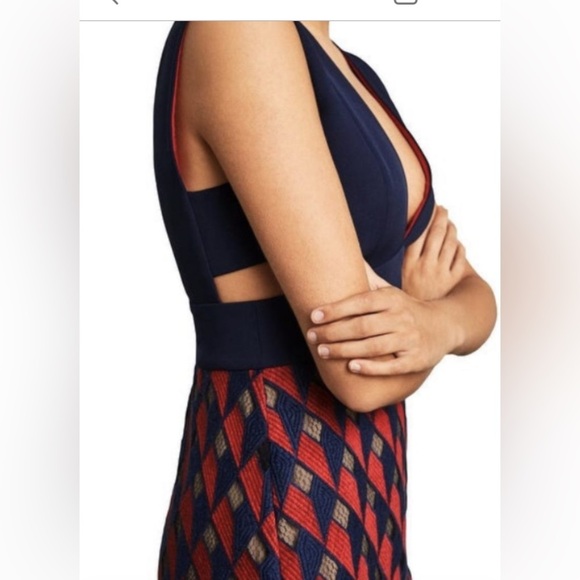 BCBGMaxAzria Rosalina Size 10 Dress Navy Blue Red dress Womens NWT BCBG - Picture 4 of 16